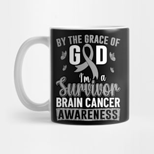 Brain Cancer Survivor Grey Ribbon Neurosurgery Brain Tumor Mug